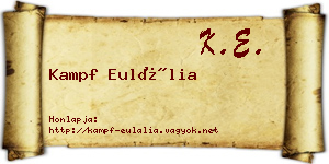 Kampf Eulália névjegykártya